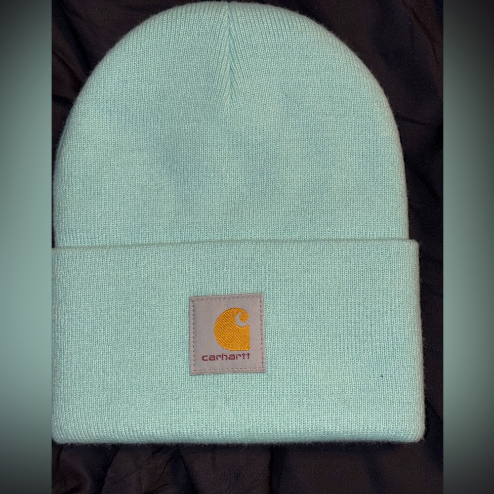 Carhartt Light Blue / Mint Green Knit Beanie